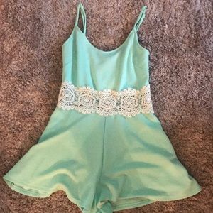 Short mint romper. Size L fits more like a M